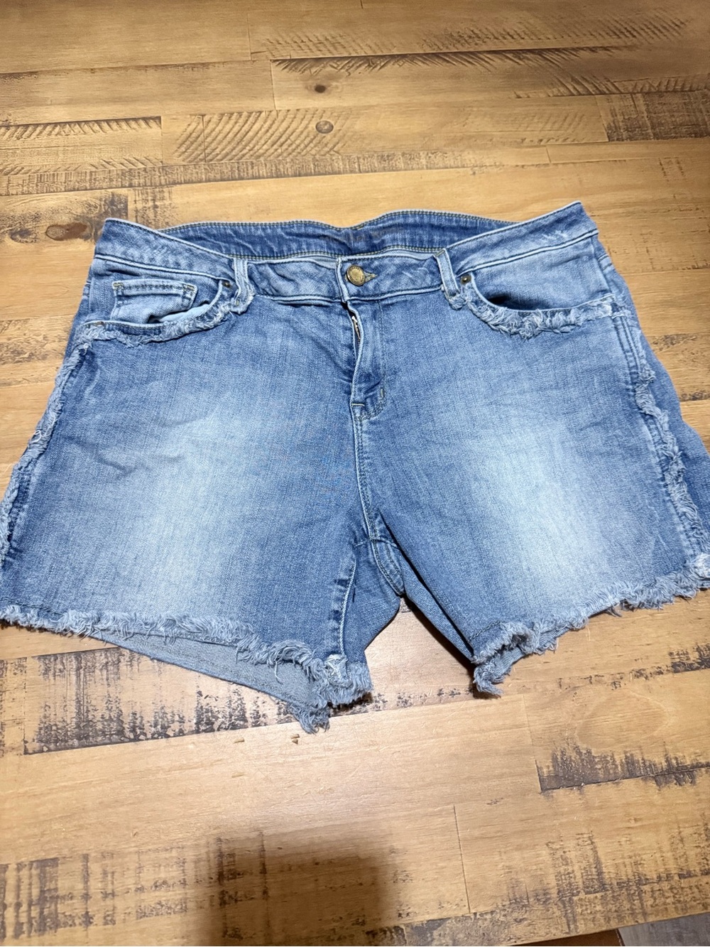 Michael Kors size 10 frayed Hem Light Blue Denim Shorts - Women